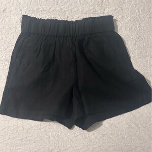 J. Crew Black pull on linen shorts